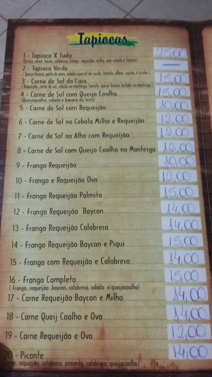 Menu Tapiocaria E Pizzaria Casa Nossa-7