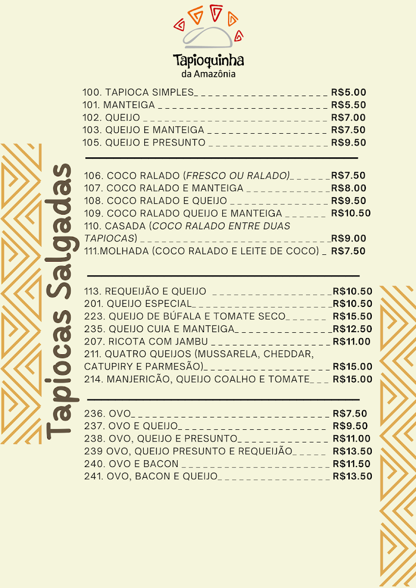Menu Tapioquinha Da Amazônia-3