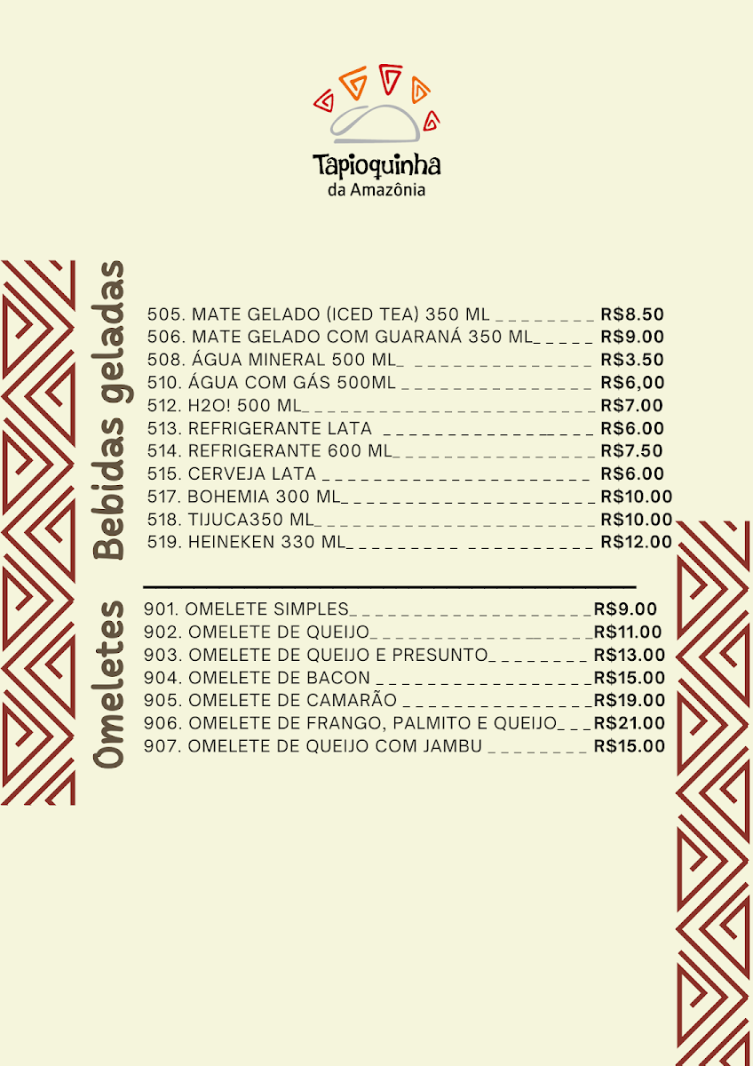 Menu Tapioquinha Da Amazônia-5
