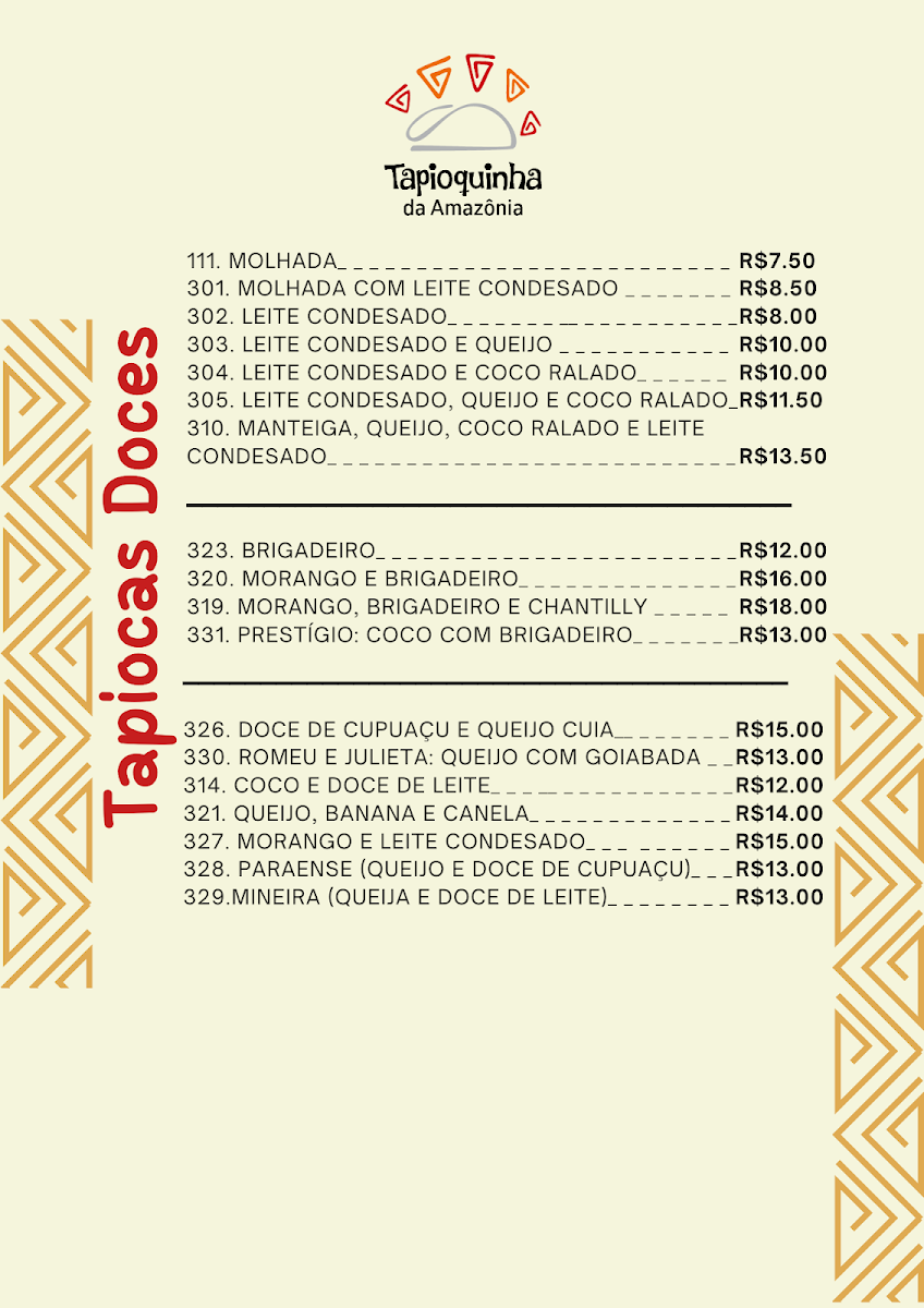 Menu Tapioquinha Da Amazônia-6