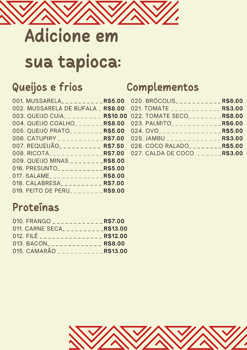 Menu Tapioquinha Da Amazônia-7