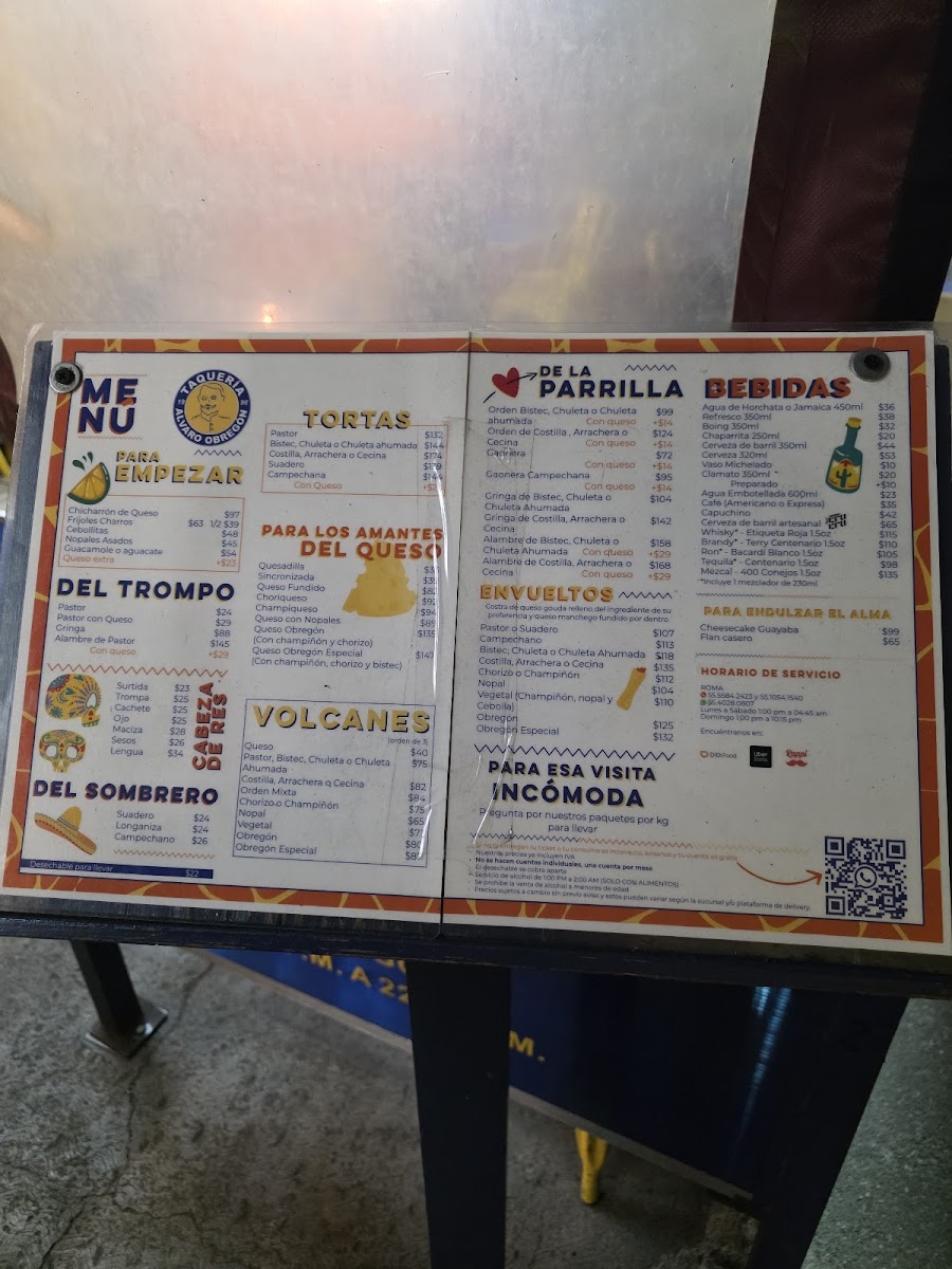 Menu Taquería Álvaro Obregón-10