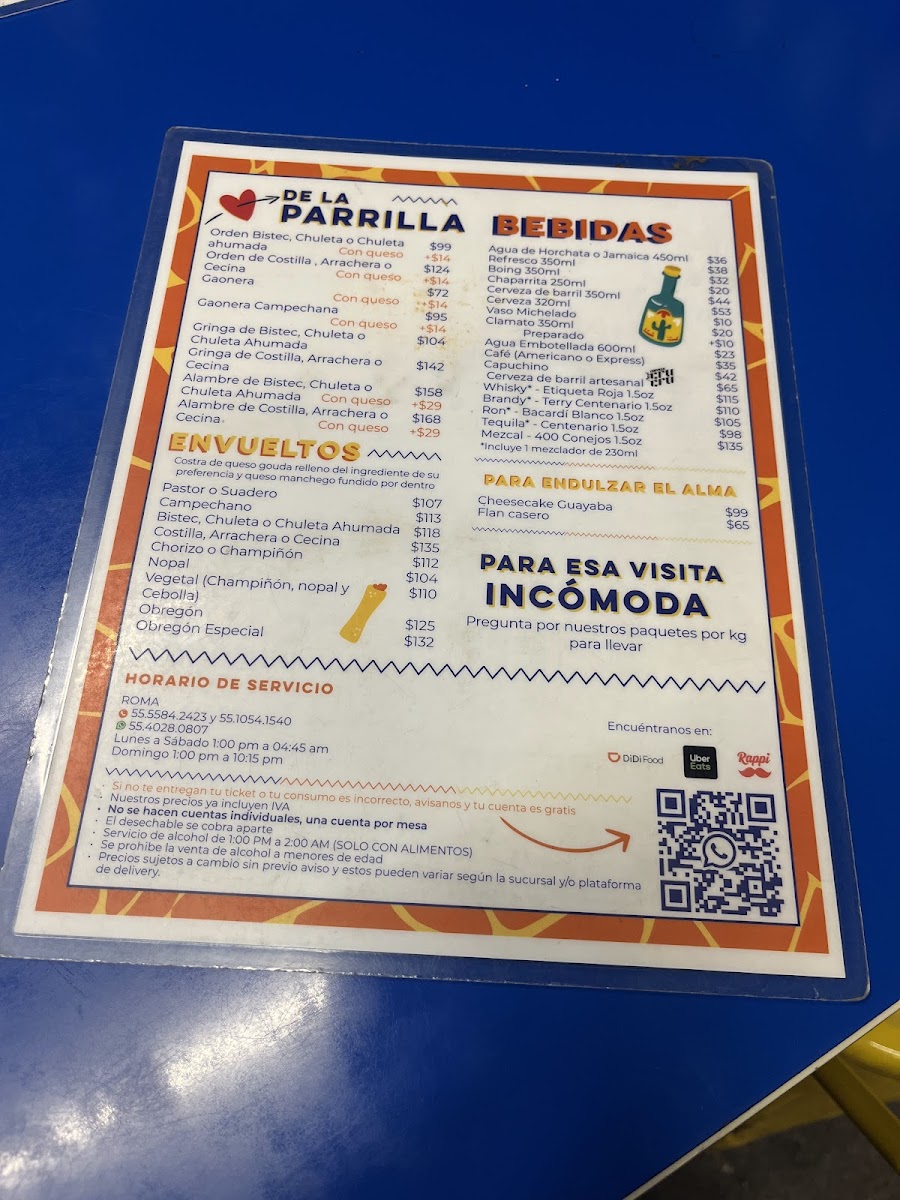 Menu Taquería Álvaro Obregón-7