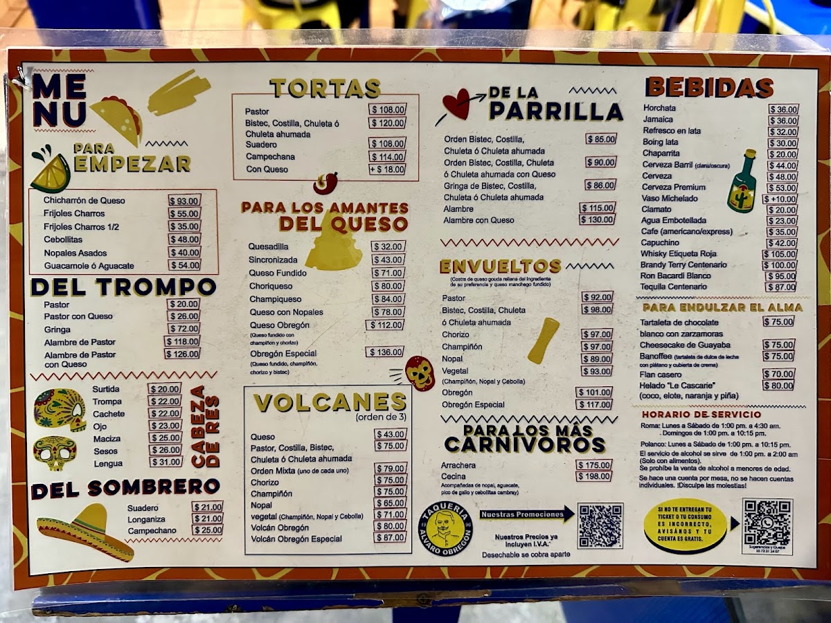 Menu Taquería Álvaro Obregón-8