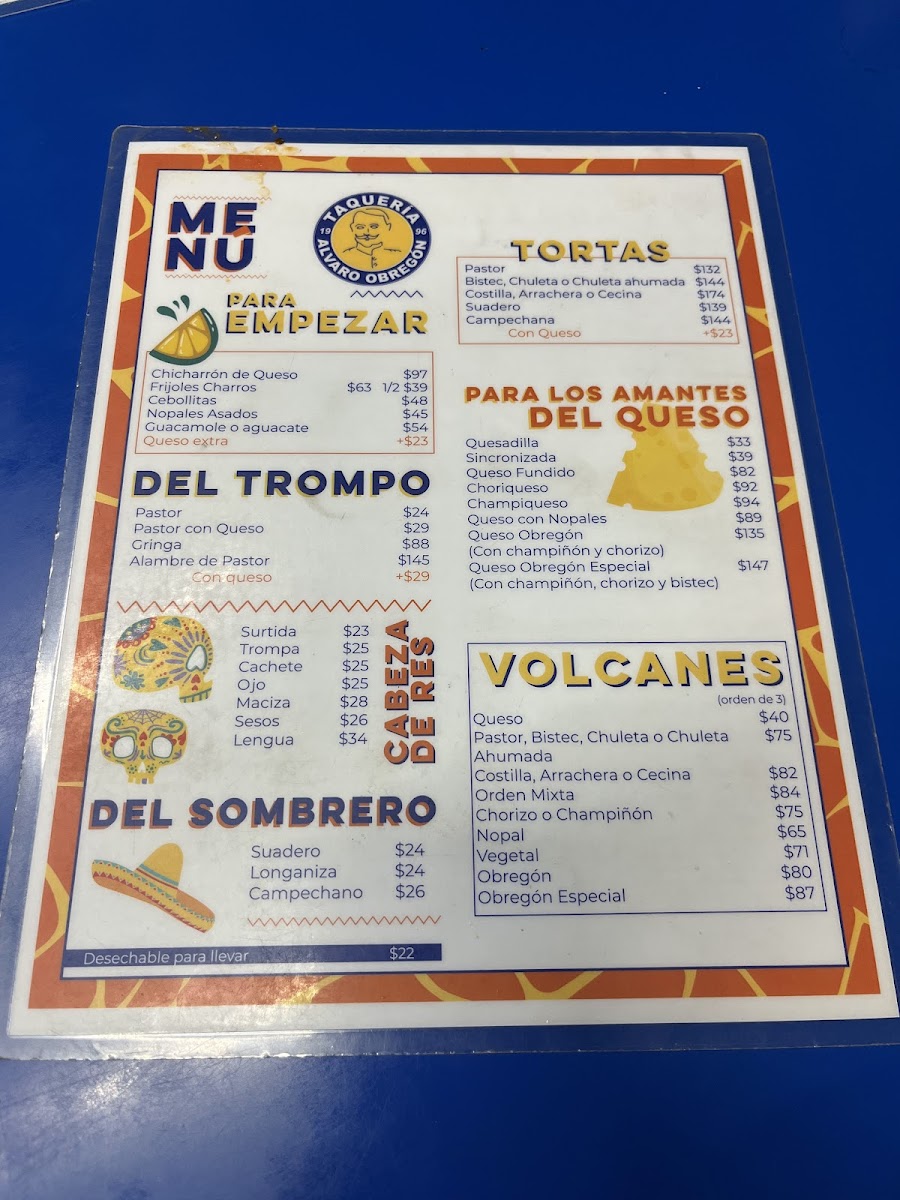 Menu Taquería Álvaro Obregón-9