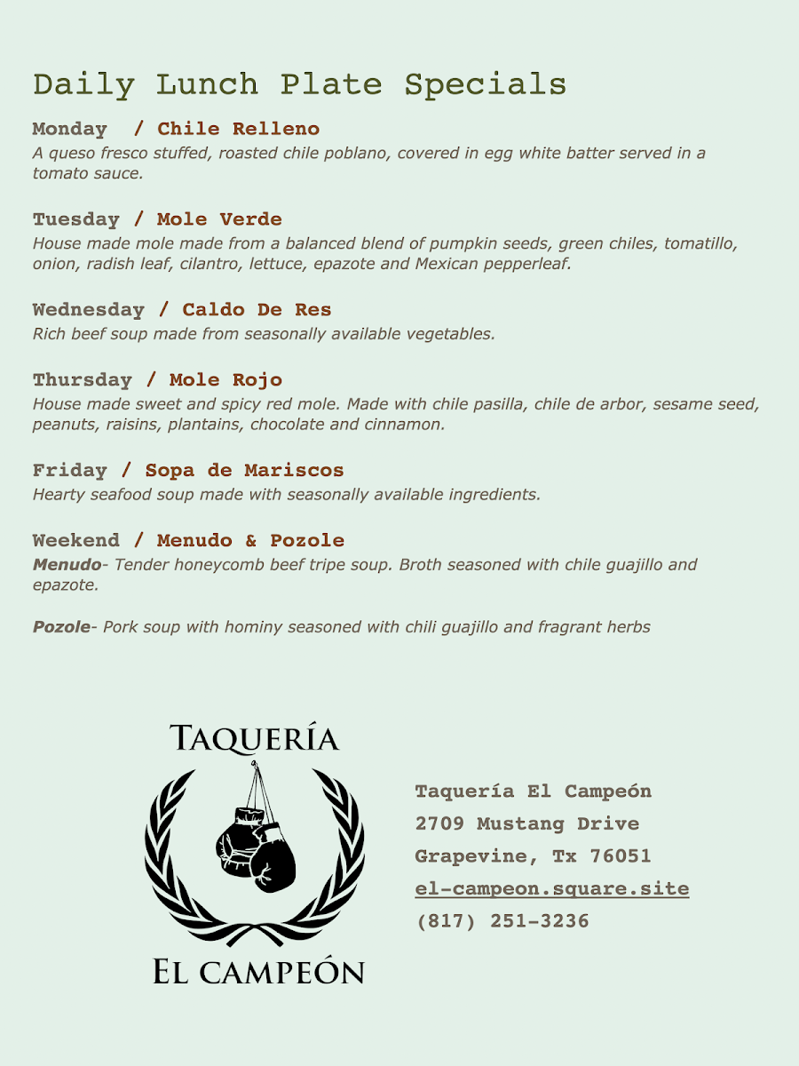 Menu Taqueria El Campeon-1