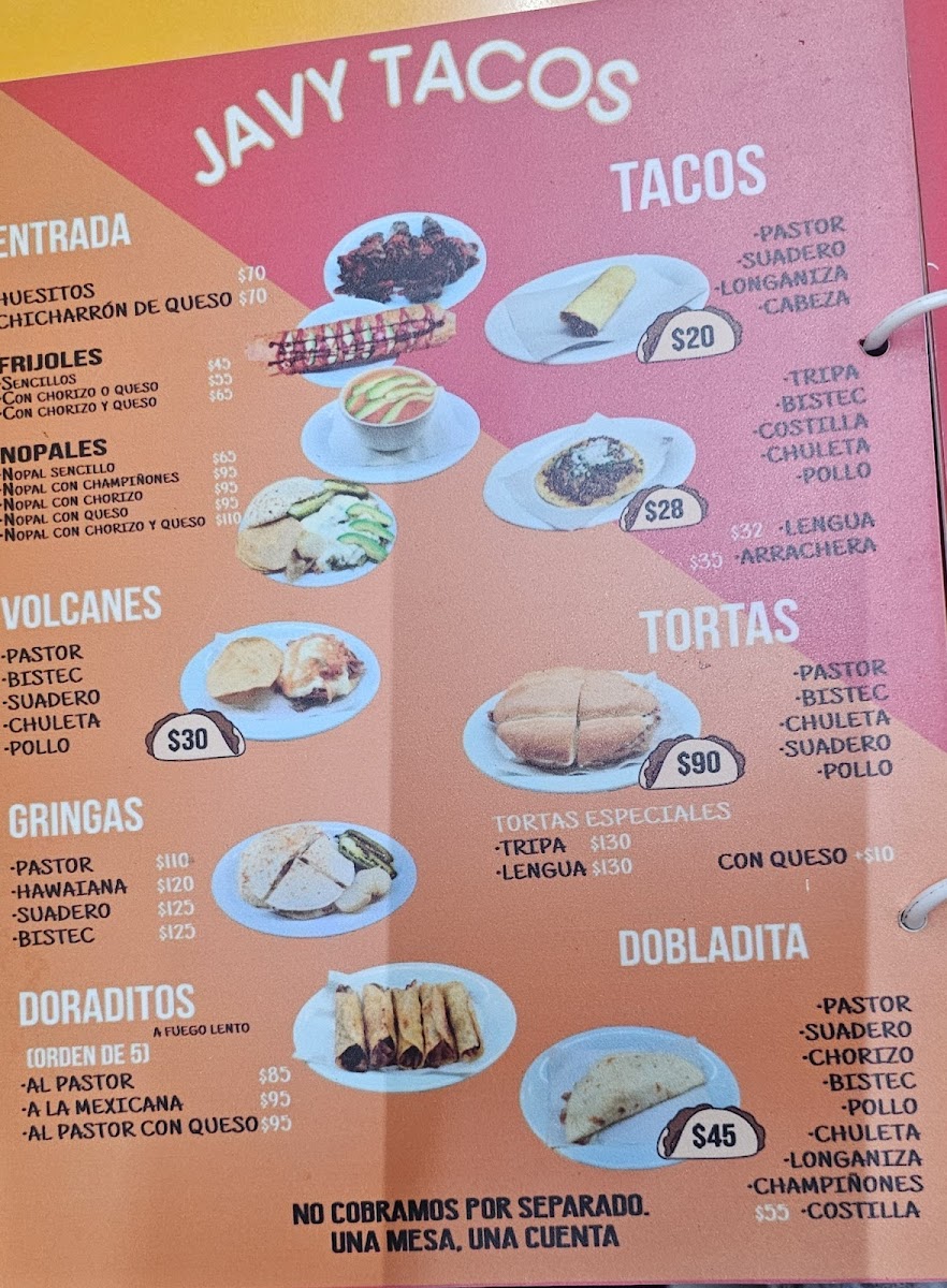 Menu Taqueria 'javy Tacos'-3