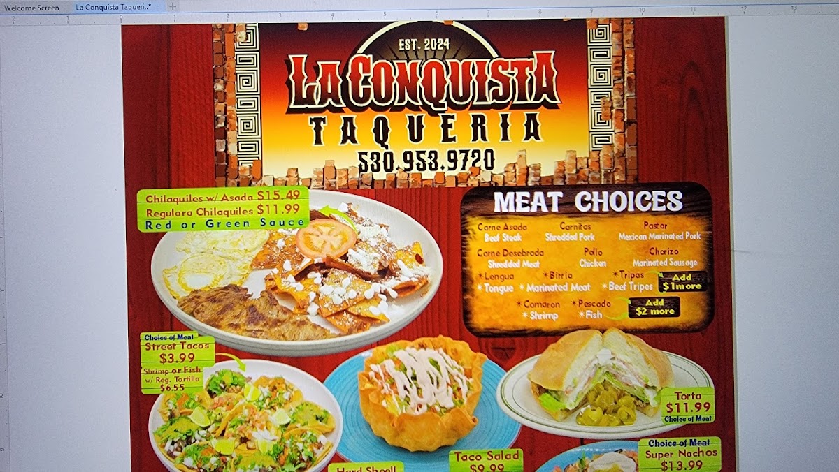 Menu Taqueria La Conquista-2