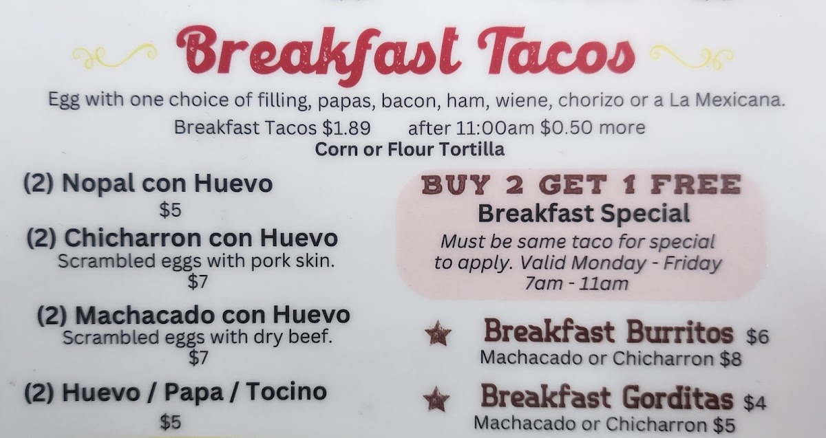 Menu Taqueria La Favorita-7