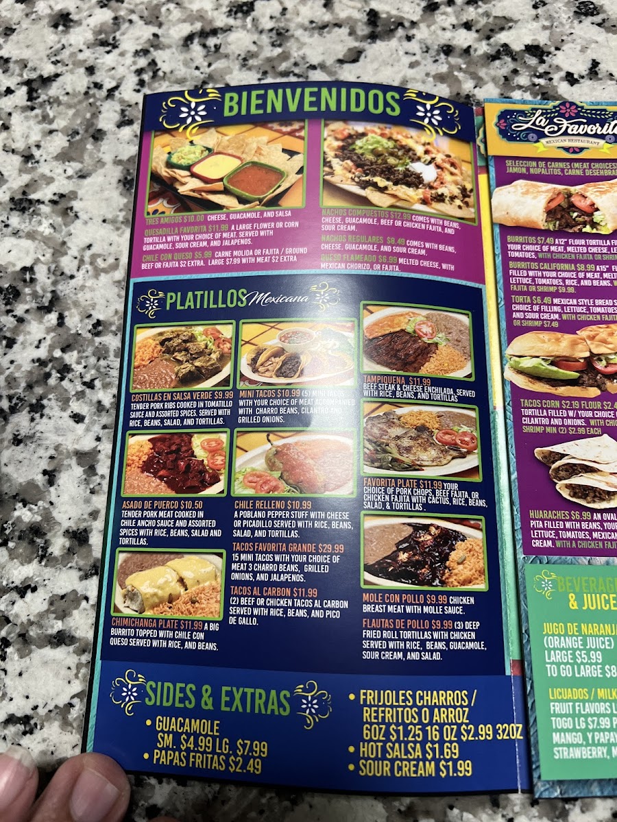 Menu Taqueria La Favorita-9