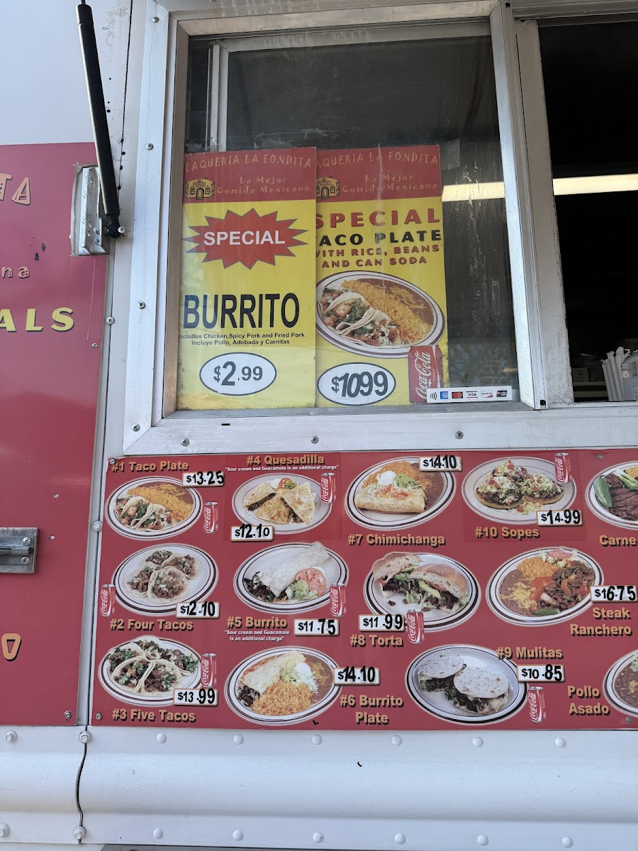 Menu Taqueria La Fondita #2-2
