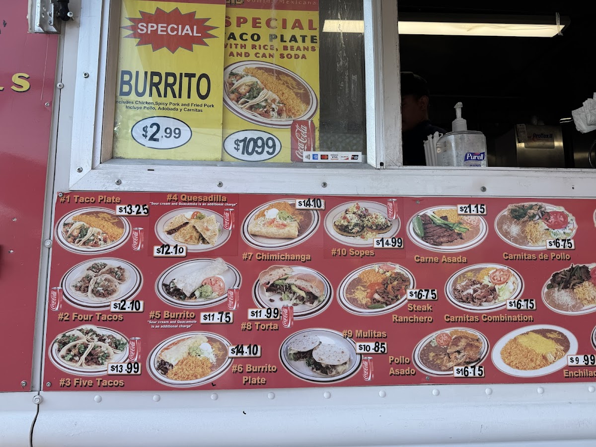 Menu Taqueria La Fondita #2-3