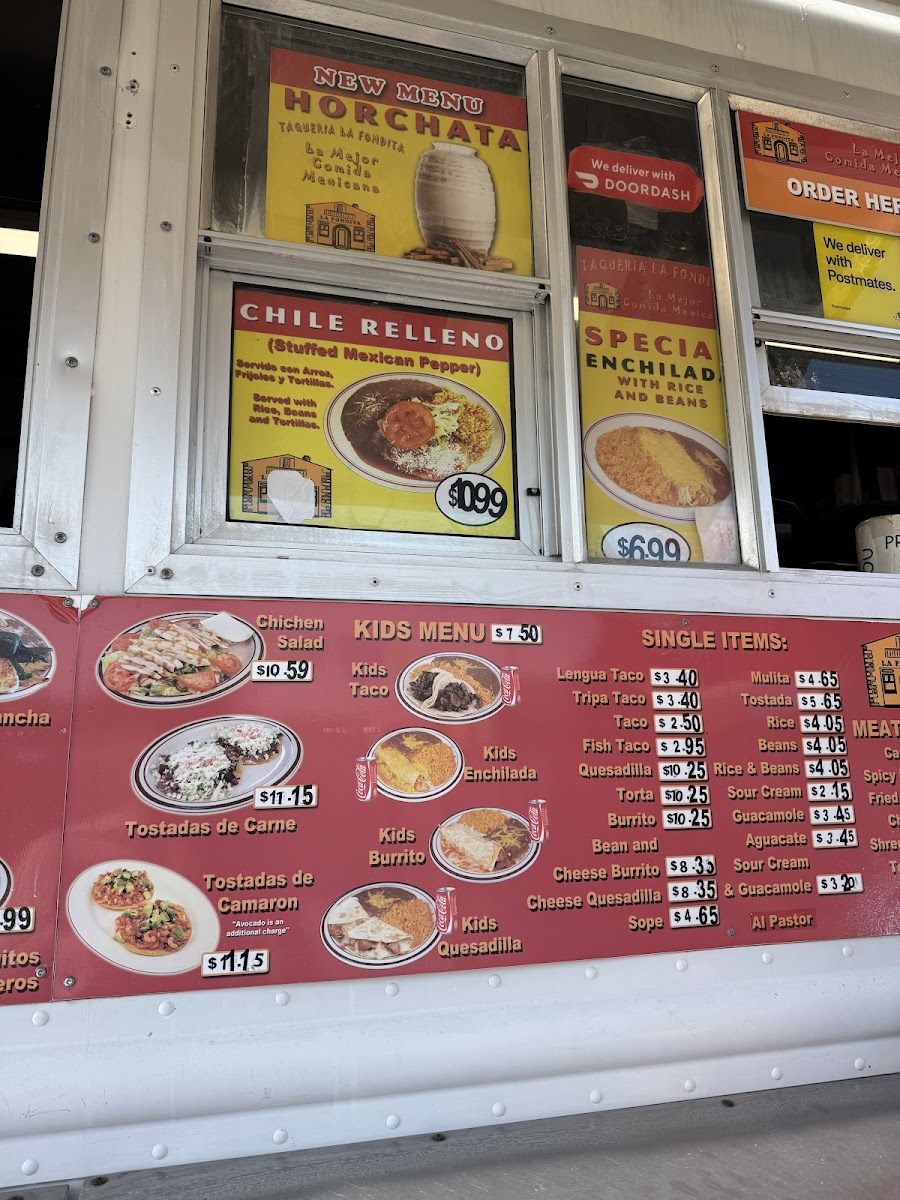 Menu Taqueria La Fondita #2-7