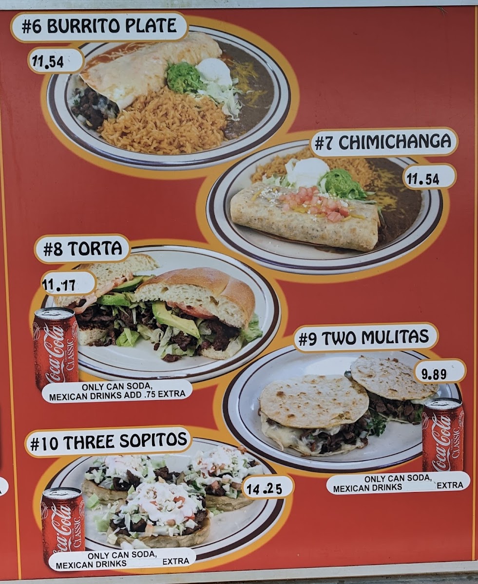Menu Taqueria La Fondita #2-9