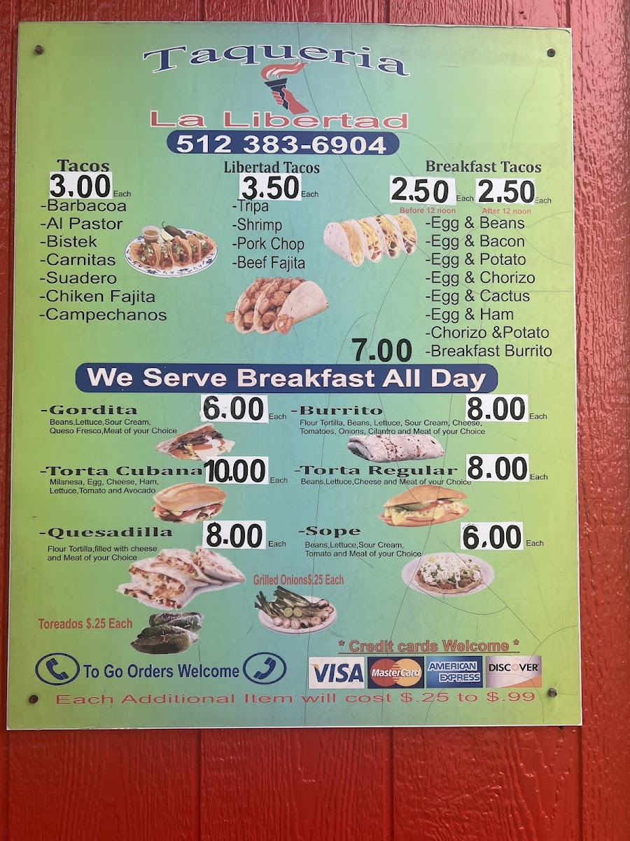 Menu Taqueria La Libertad-8