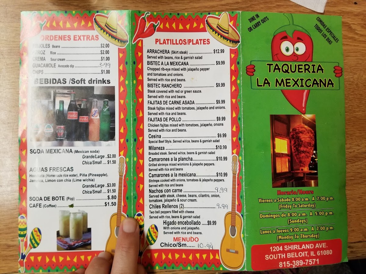 Menu Taqueria La Mexicana #2-5