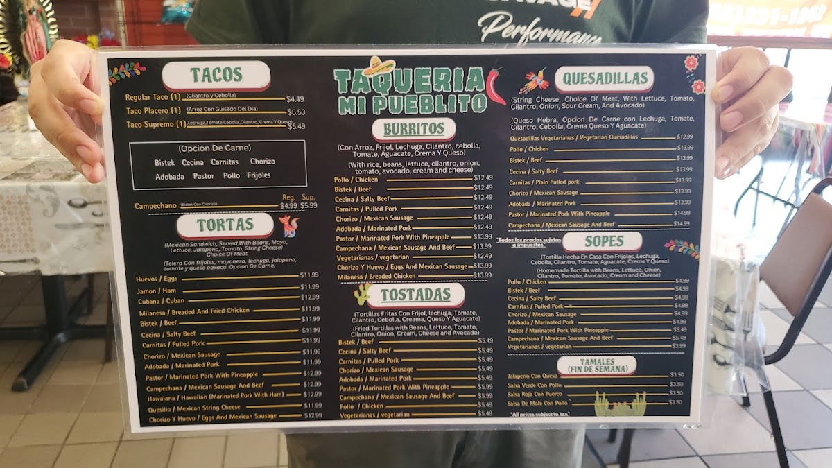 Menu Taqueria Mi Pueblito-1