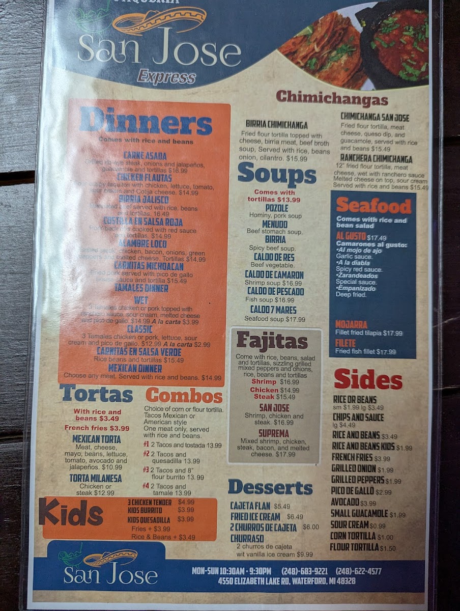 Menu Taqueria San Jose-1