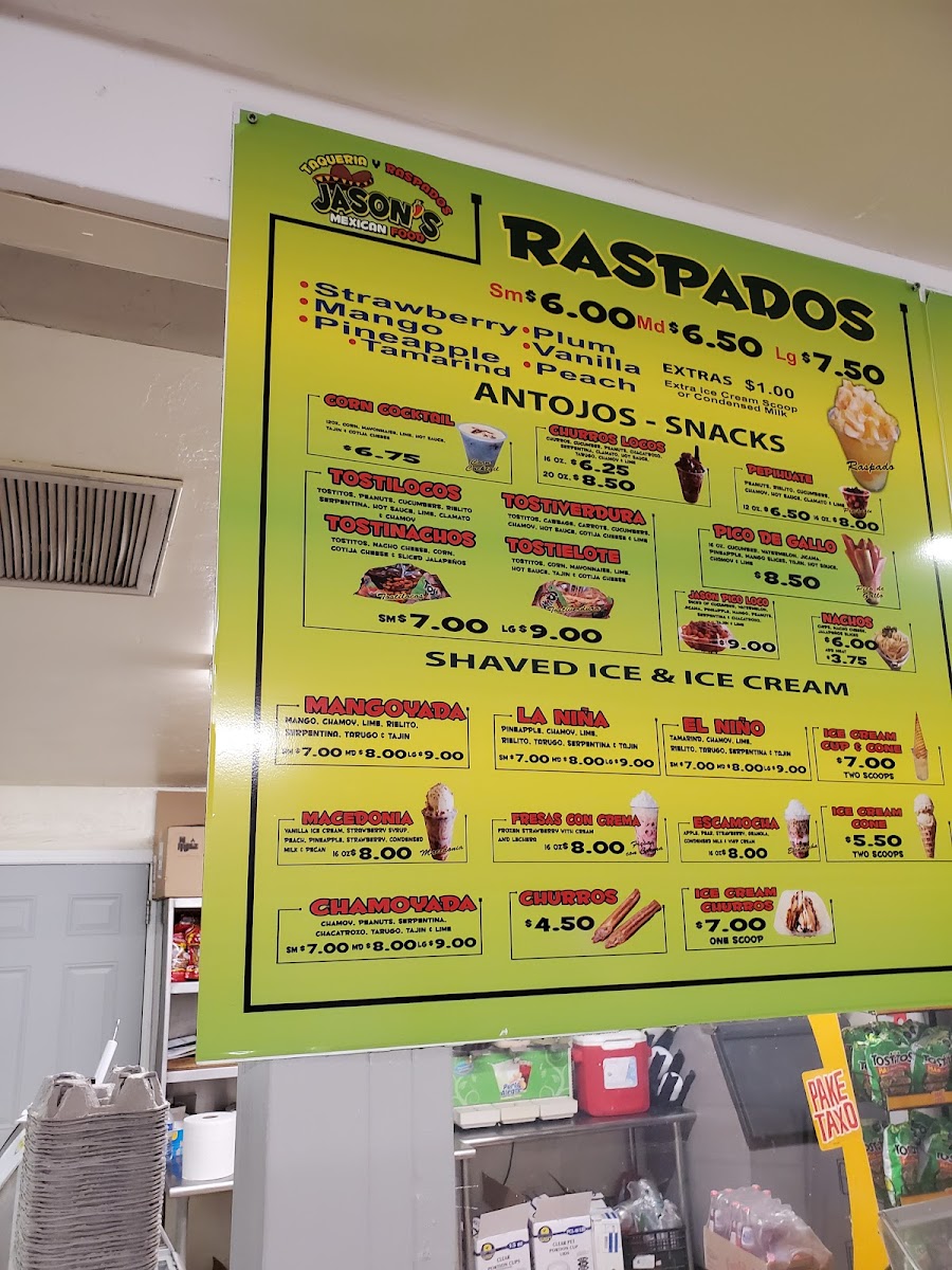 Menu Taqueria Y Raspados Jason-1