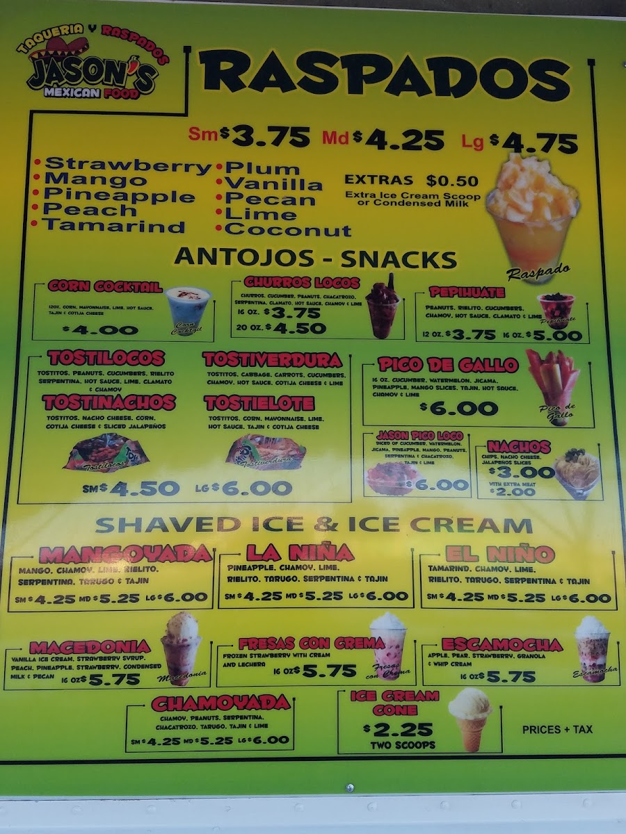 Menu Taqueria Y Raspados Jason-7