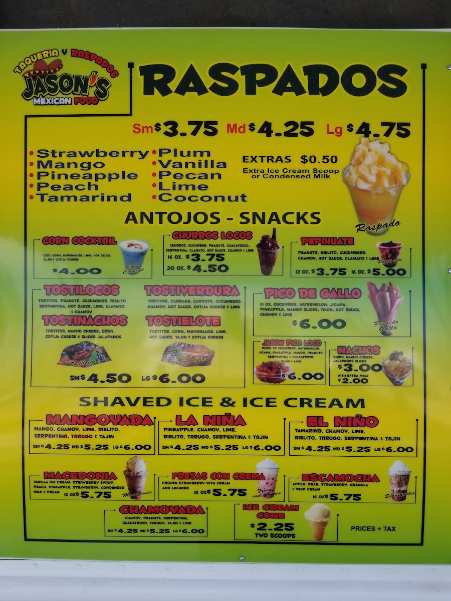 Menu Taqueria Y Raspados Jason-8