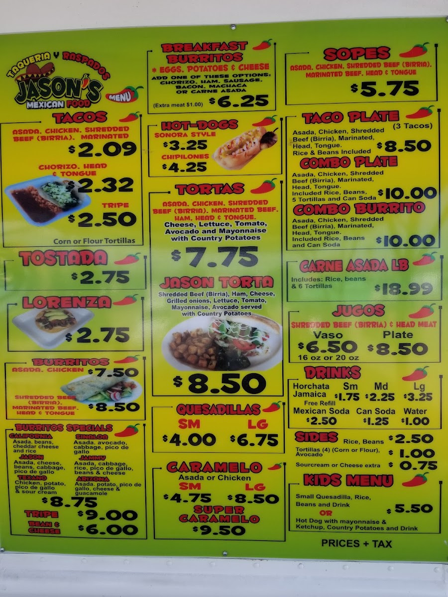 Menu Taqueria Y Raspados Jason-9