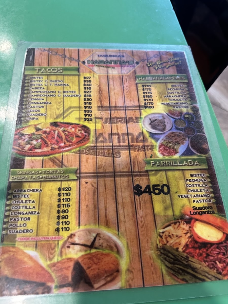 Menu Taquerías Habanna’S-1