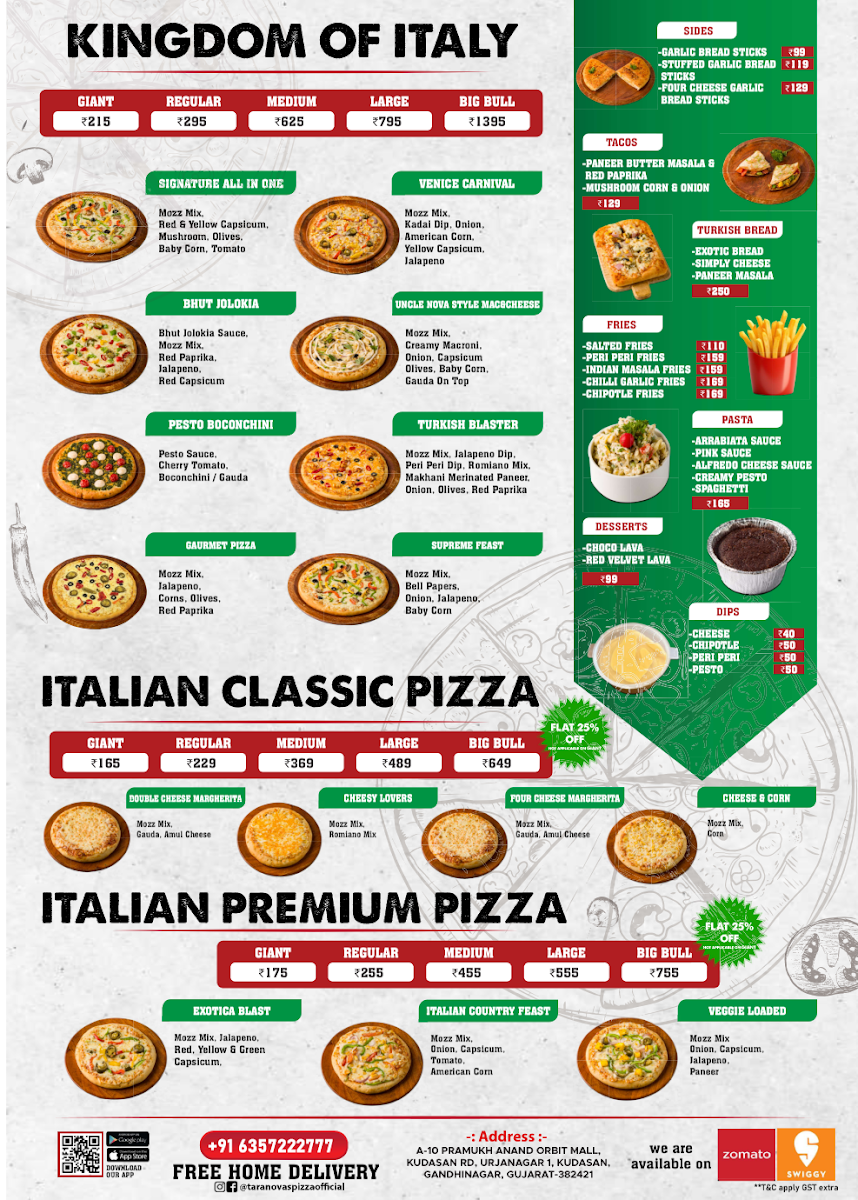 Menu Taranovas Pizza Gandhinagar-10