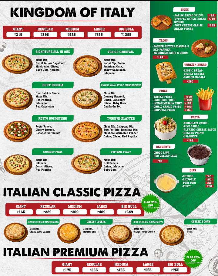 Menu Taranovas Pizza Gandhinagar-4