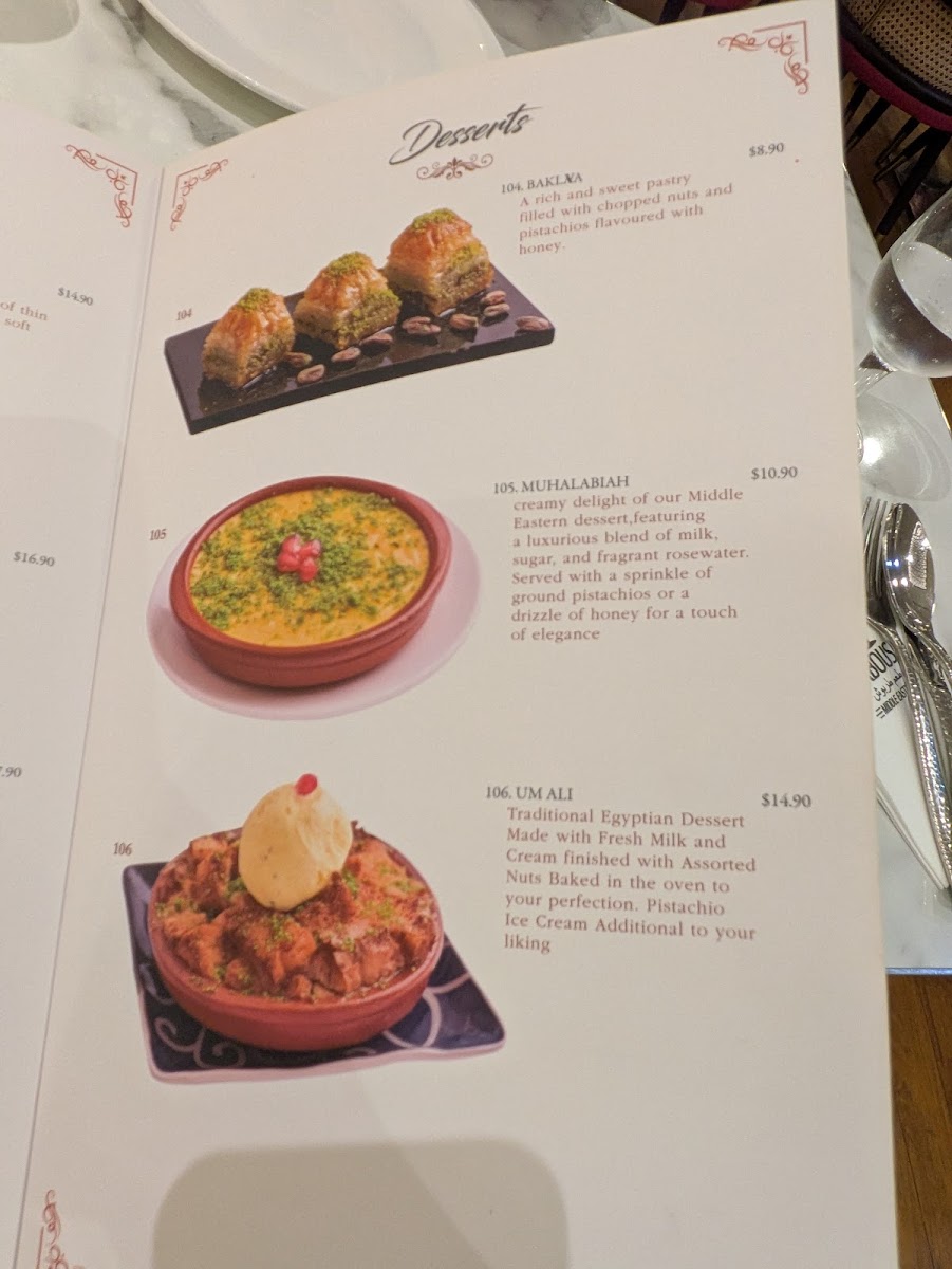Menu Tarboush Restaurant @ Arab Street-2