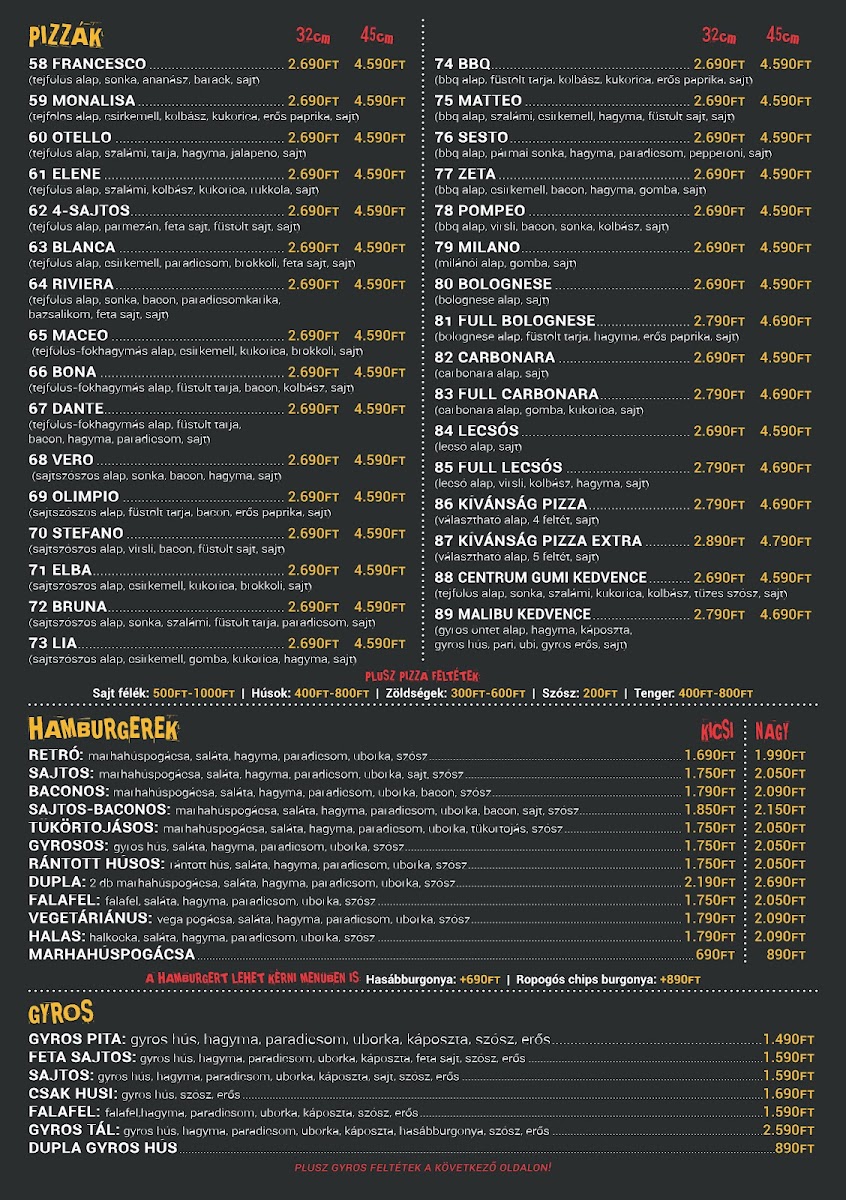 Menu Tarcsa Marcsa Büfé-1