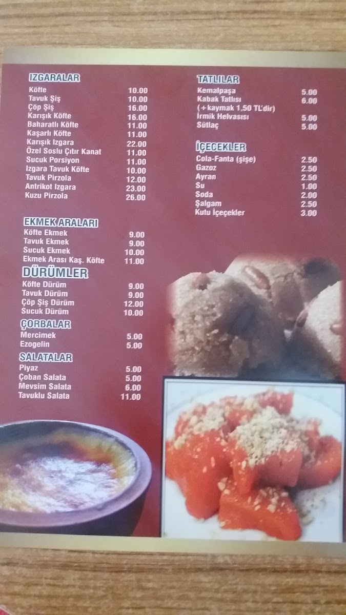 Menu Tarihi Inegöl Köftecisi-1