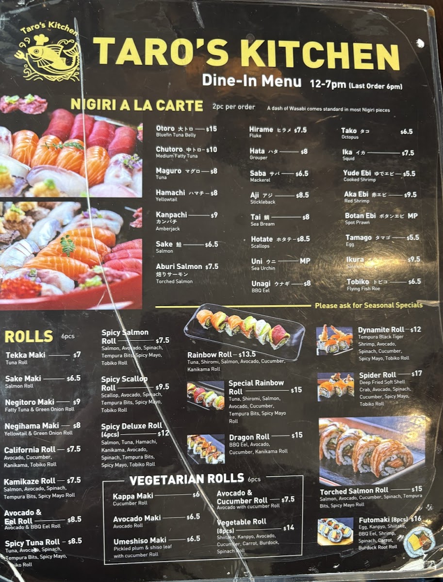 Menu Taro’S Fish-2