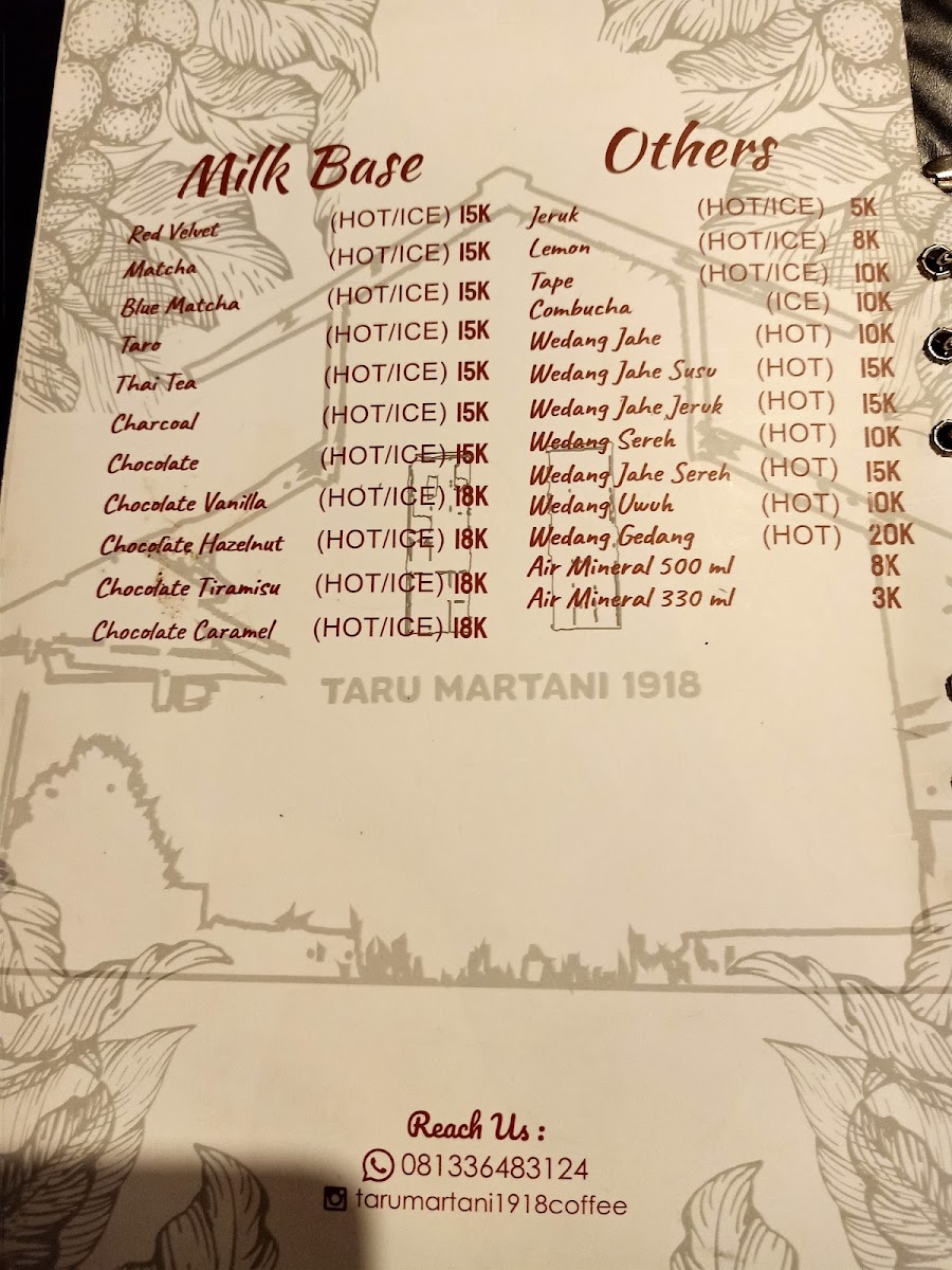 Menu Taru Martani Coffee & Resto 1918-4