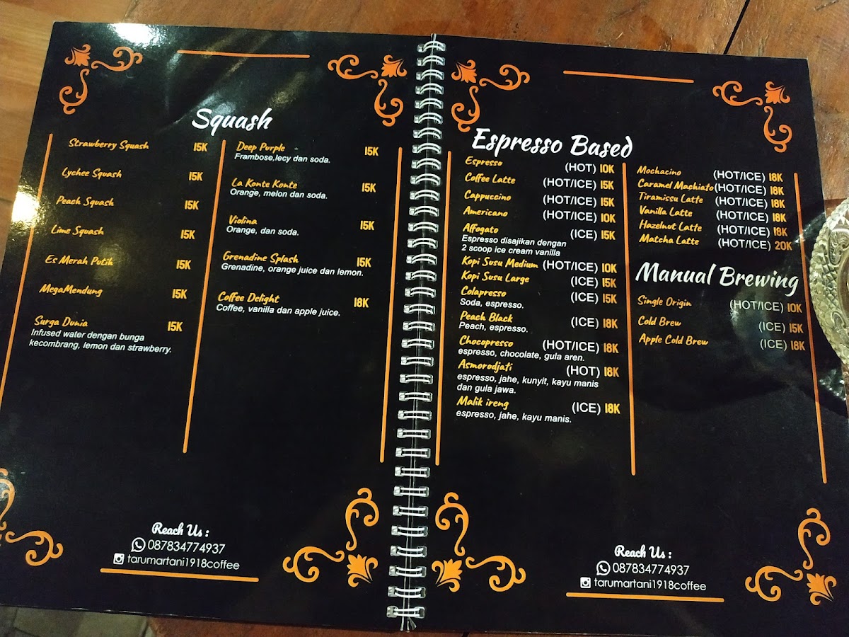 Menu Taru Martani Coffee & Resto 1918-6