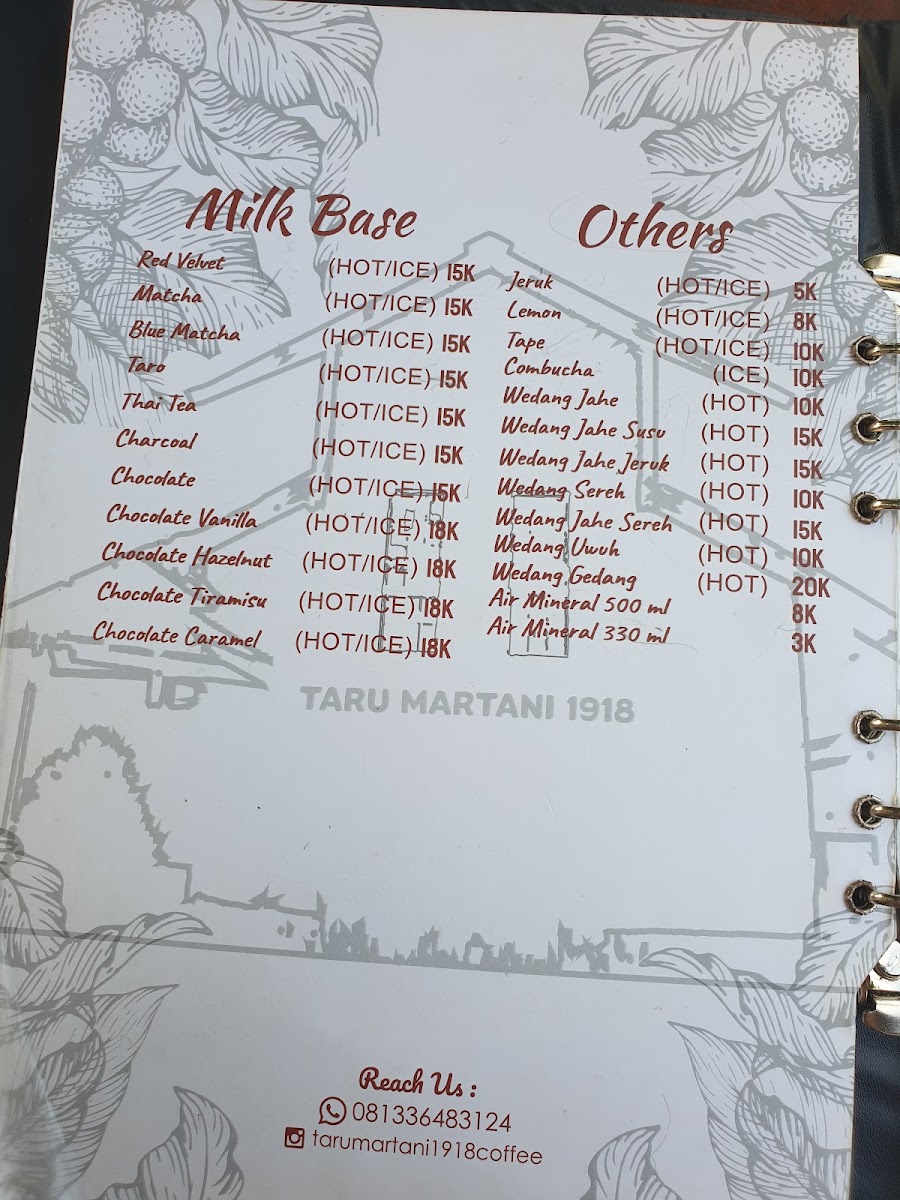 Menu Taru Martani Coffee & Resto 1918-7