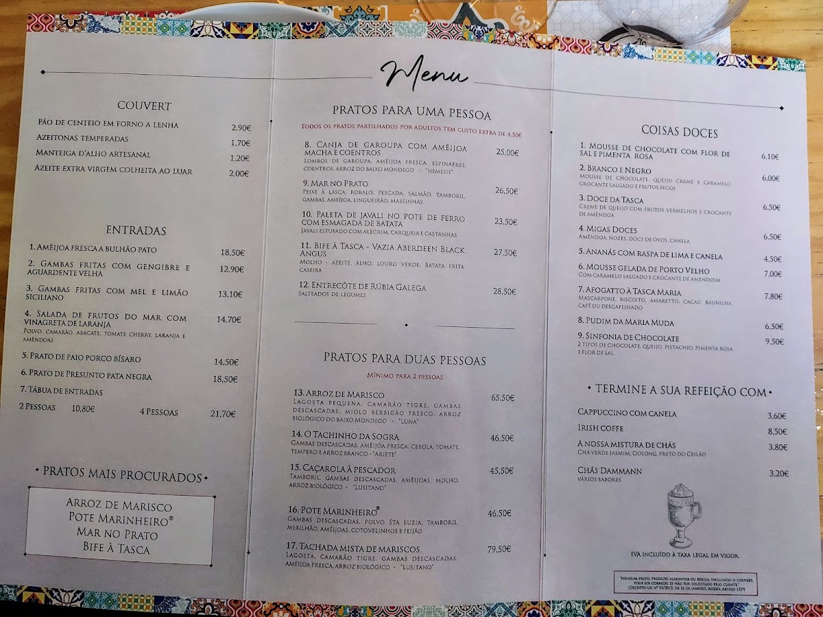 Menu Tasca Maria - Comida Caseira-1