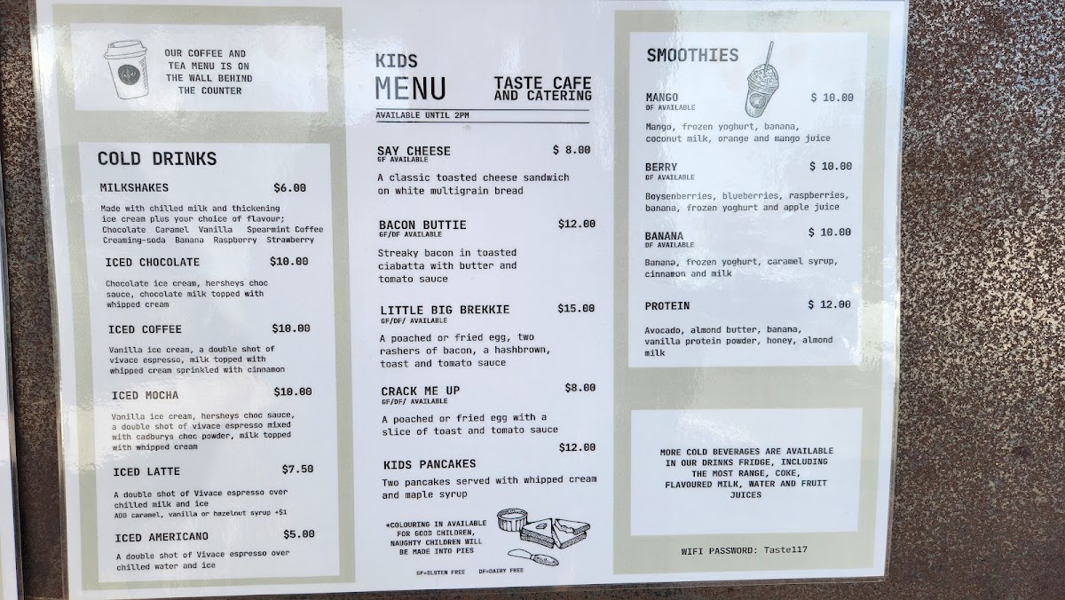 Menu Taste Cafe-1