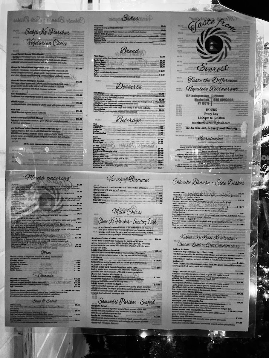 Menu Taste From Everest-8