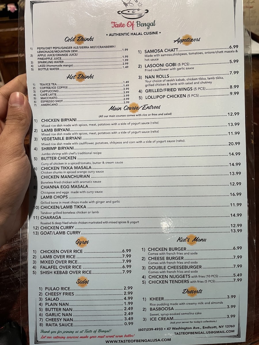 Menu Taste Of Bengal-4