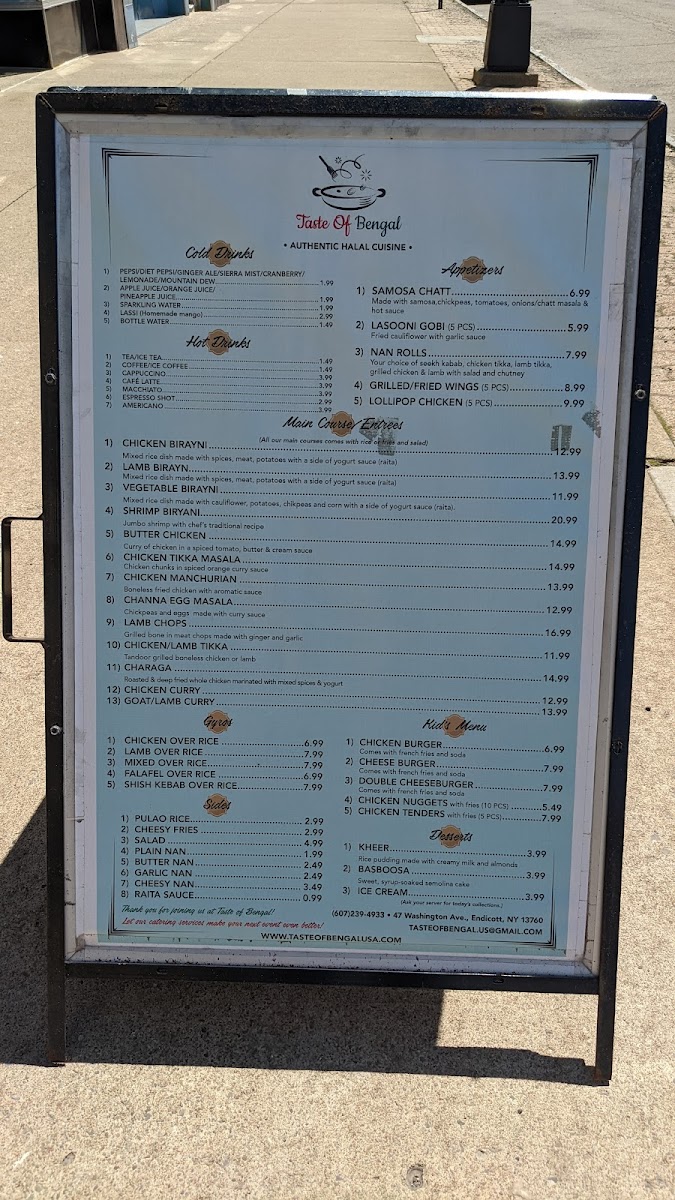 Menu Taste Of Bengal-8