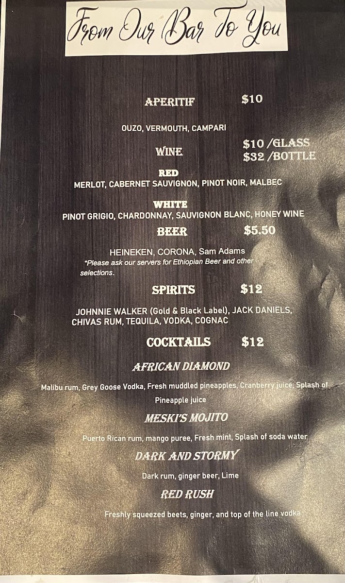 Menu Taste Of Ethiopia-2
