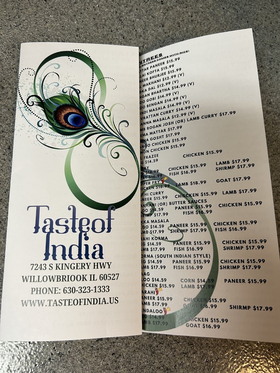 Menu Taste Of India Restaurant - Banquet & Catering-3