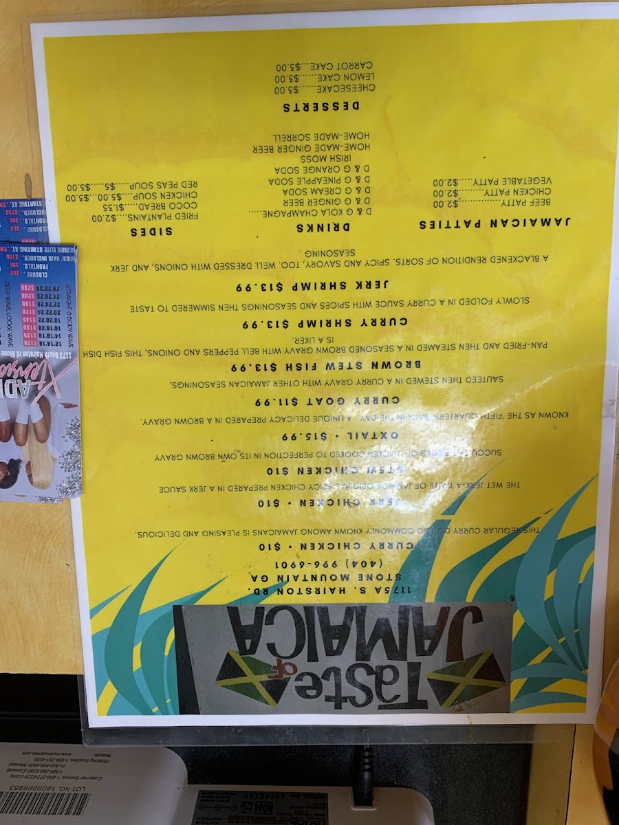 Menu Taste Of Jamaica-2