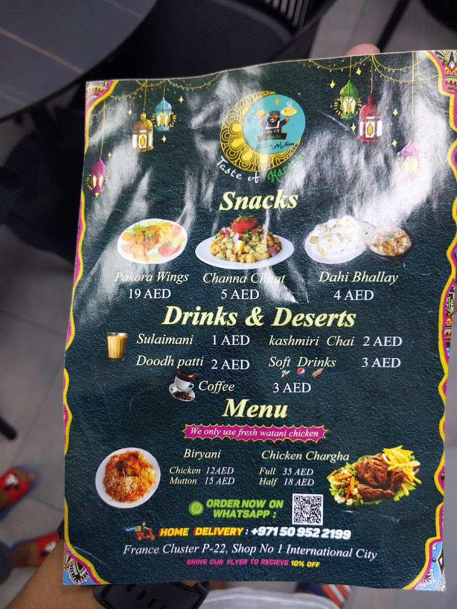Menu Taste Of Karachi-1