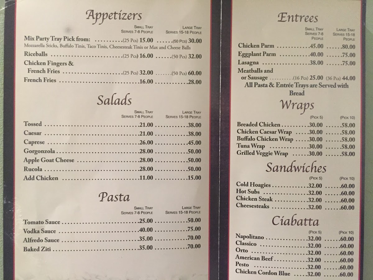 Menu Taste Of Naples 206-6