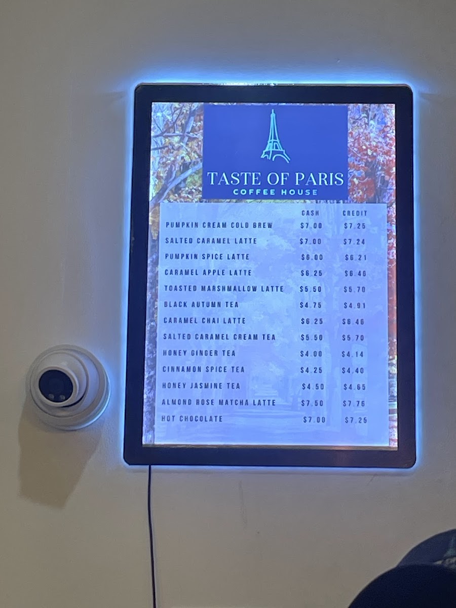 Menu Taste Of Paris Coffeehouse-1