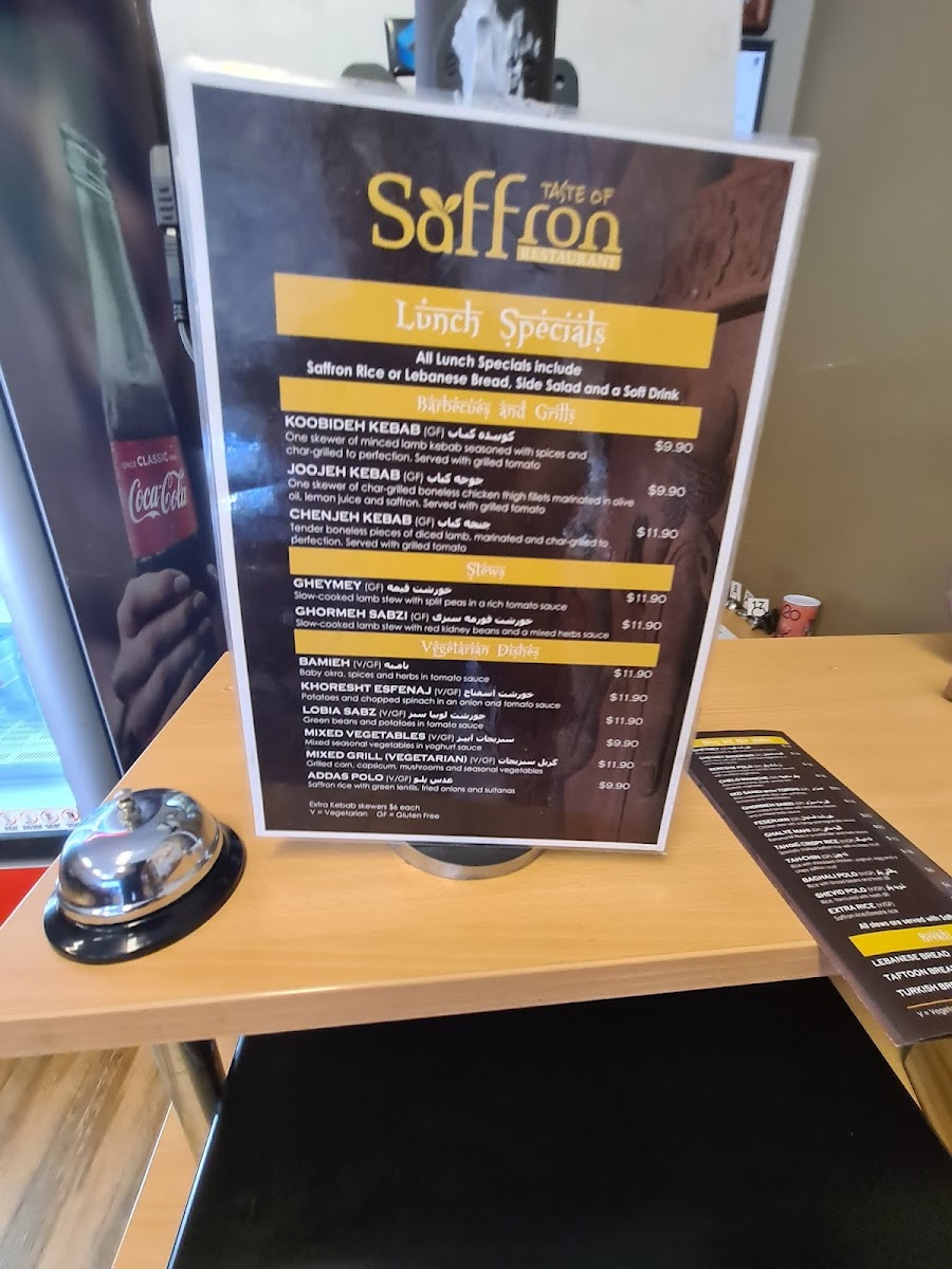 Menu Taste Of Saffron Restaurant-4