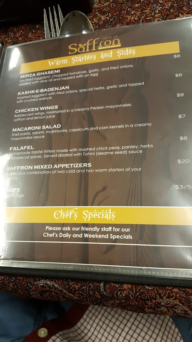 Menu Taste Of Saffron Restaurant-5