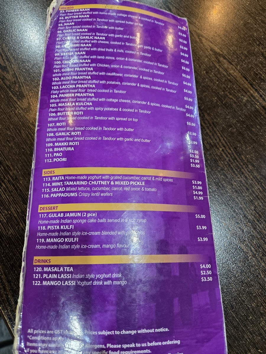 Menu Taste Of Taj Sweets And Indian Cuisine-4